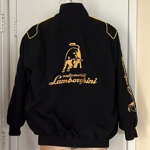LAMBORGHINI bomber NEVER WORN NWOT Black w/yellw super cool jacket—was a phase🤣